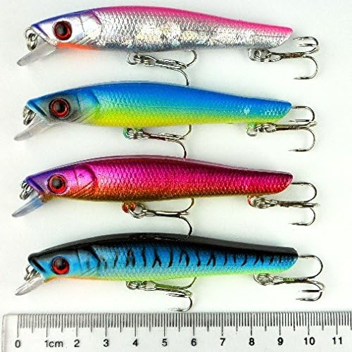 8 Pcs/lot Minnow Hooks Plastic Fishing Lure 0.31oz/3.74"