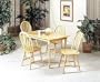 5pc Country Style Natural Finish Wood Dining Table +4 Windor Arrowback Chair Set