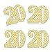 Gold Glitter 20 - No-Mess Real Gold Glitter Cut-Out Numbers - 20th Birthday Party Confetti - Set of 24