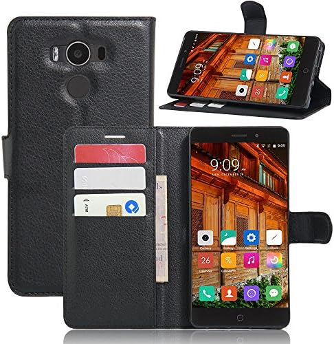 Elephone P9000 Case, Jepop Premium PU Leather Folio Stand Flip Wallet Case with Credit Card Holder for Elephone P9000 Phone (Black)