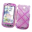 Samsung Epic 4G (Sprint) Snap-on Protector Hard Case Rhinestone Cover "Pink Lines Pattern" Design