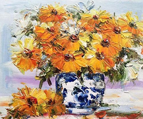 Yellow flowers-Original flowers oil painting-Fl20-2