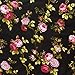Floral Rose Poly Cotton 60 Inch (Black)