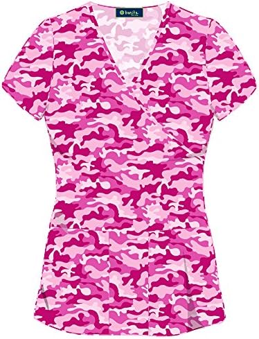 Bonita Scrubs 'Viva Mock Wrap Print Top' Scrub Top Camo Medium