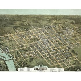 Columbia, South Carolina - Bird's-Eye View, Published 1872 - 16" x 20" - Fine-Art Gicl�e Photographic Print of an Image from the Library of Congress Collection