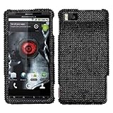 Black Diamante Diamond Crystal Bling Case for Motorola Droid X (MB810) Veri ....