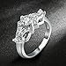 FENDINA Women's Shinning Silver Plated Vintage Solitaire Wedding Engagement Bands Rings