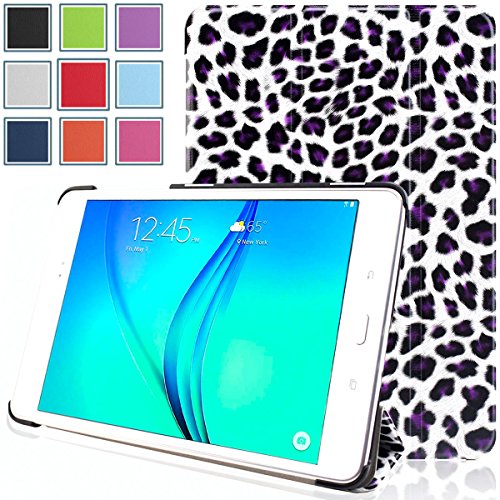 Galaxy Tab A 9.7 Case - HOTCOOL Ultra Slim Lightweight SmartCover Stand Case For Samsung Galaxy Tab A SM-T550NZWAXAR 9.7-Inch Tablet(With Smart Cover Auto Wake/Sleep), Leopard Purple