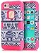 iPhone 5C Case,iPhone 5C Elephant case,TOPSKY(TM) Thailand Elephant Tribe Pattern 3 Layer Heavy Duty High Impact Hybrid Case For iPhone 5C,with Screen Protector and Stylus,(5CKKDX,Hot Pink)