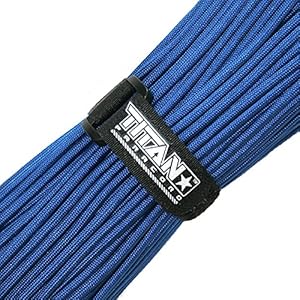 Titan Military 550 Paracord, with Official Fastener - Includes 2 FREE Paracord Project eBooks - This is the same Parachute Cord used by U.S. and Canadian Defense Forces - 100 FEET, NYLON, ROYAL BLUE
