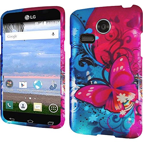 LG L15G Sunrise / LG L16C Lucky ( Net 10 / Straight Talk ) Phone Case Accessory Pretty Butterflies Hard Snap On Cover with Free Gift Aplus Pouch