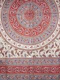 Jaipur Paisley Tablecoth-55 x 80-Rectangle-Red/Gray