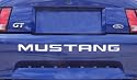 1999-04 FORD MUSTANG REAR BUMPER VINYL INSERTS Decals Letters - 37 Colors to choose from (Color :: Chrome Mirror Silver)