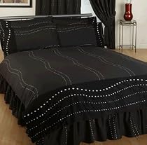 Monaco Black Co-ordinating Unlined Curtains 66x72in