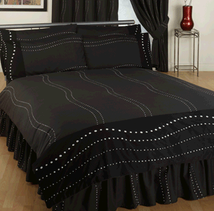 Monaco Black Super King Duvet Cover Set