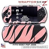 Zebra Stripes Pink WraptorSkinz Skin and Screen Protector Kit fits Sony PSP ....