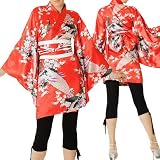 花魁系Sexy着物ドレスワンピースＭ赤肩出OK！浴衣/pc68