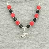 Arkansas Razorbacks Sterling Silver Delicate Drop Necklace