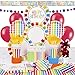 Rainbow Birthday Round Dessert Plates (7