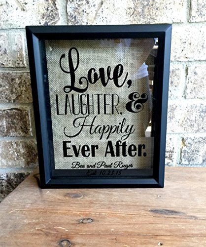 Love, Laughter, and Happily Ever After-Wine cork holder can be used as a alternative guest book, great wedding gift
