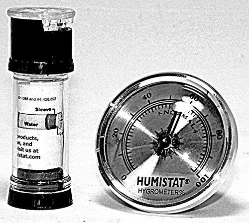 Only Adjustable Humidifier for Musical Instruments Plus Hygrometer (Black / Silver) - By Humistat USA