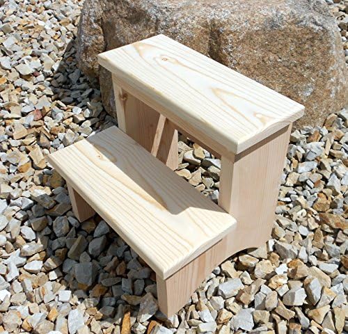 12" Tall Shaker Inspired Small Step Stool, Unfinished