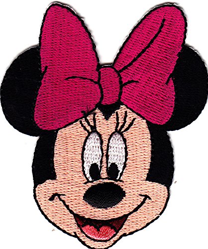 DISNEY-MINNIE MOUSE w/PINK HAIR BOW-Iron On Applique Patch/TV, Movie,Cartoons