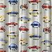 Classic Cars Vinyl Shower Curtain Porsche, Corvette, Lincoln, VW Bug, Ducati, Citroen DS