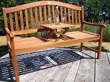 3 Sitzer Gartenbank mit Klapptisch Eukalyptusholz