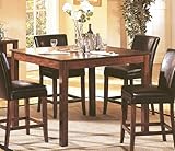 IMAGE OF 5pc Counter Height Dining Table & Stools Set Dark Brown Finish
