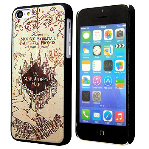 Harryshell Apple Iphone 5s Case, Marauders Map Inspired Hard Plastic Protective Back Case Cover Compatible with Apple Iphone5 5s 5g (2E)