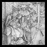 Hans Leonhard Sch���ufelein (Pope Honorius II confirmed the rule of Premonstratensians Order Detail) White Wood-Mounted Art Poster Print - 11