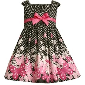 Bonnie Jean Girls 2-6x Ground Woven Dress With Print.