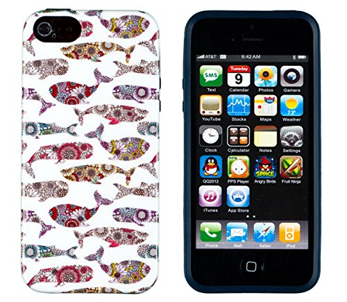 iPhone 5 / 5S Case, DandyCase PERFECT PATTERN *No Chip/No Peel* Flexible Slim Case Cover for Apple iPhone 5 / 5S - LIFETIME WARRANTY [Colorful Floral Whales]