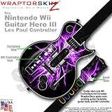 Lightning Purple Skin by WraptorSkinz TM fits Nintendo Wii Guitar Hero III (3) Les Paul Controller (GUITAR NOT INCLUDED)