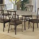 Hillsdale Brookside Rectangle Dining Table, Brown Powder Coat Finished Base and Fossil Stone Top Hillsdale Brookside Rectangle Dining Table, Brown Powder Coat Finished Base and Fossil Stone Top