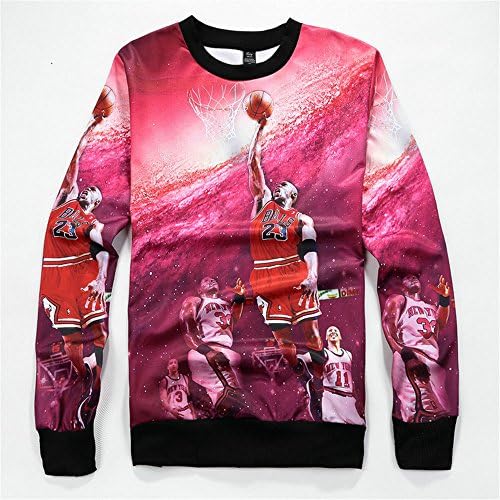 YY trend Red Galaxy 3D Printed Michael Jordan No.23 Dunk Sportpants Hoodie