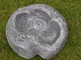 Steinfigur Vogeltraenke schiefergrau