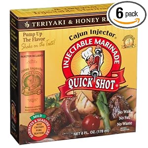 Cajun Injector Teriyaki and Honey, 6-Ounce Marinade with Plastic Injector (Pack of 6) by Injector