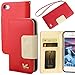 iPhone 5s Case,iPhone SE case,iPhone 5 Case,By HiLDA,Wallet Case,PU Leather Case,Credit Card Holder,Flip Cover Case[Red]