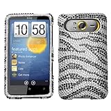 Bling/Crystal Snap-On Protector Hard Case for HTC HD7 - Zebra Design