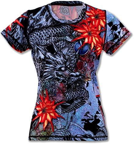 INKnBURN Women's Blue Ryu Tech Shirt (X-Small)