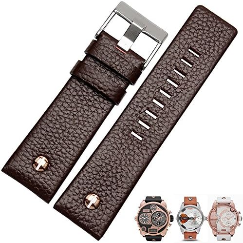 Genuine leather strap for DZ7271|7268|7282|7261 22/24/26/28/30MM black brown white light-brown