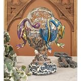 Dragons of the Four Winds Statue with Glass Mystical Power Orb