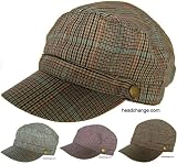 Plaid Summer Newsboy Cadet Cap Micro Houndstooth Engineer Hat Golf Fahion Punk Brass Button Military Strap Driver Brown / Black / Blue / Orange