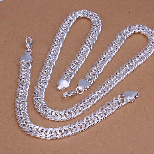 NEW Fashion retro twist twisted simple personality Jewelry Necklace Bracelet Set 925silver + velvet pouch