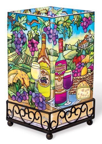 Amia 6-Inch Vase/votive with Wine Country Design