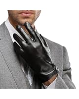 Best Winter Mens Leather Gloves Made of Australia Lambskin,concise&noble,drive/work/motorcycle Riding/cycling（Fleece Lining）