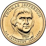 2007 D Mint Thomas Jefferson Presidential $1 Coin UNC - 3rd President, 1801-1809