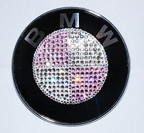 BMW Car Emblem Logo with Swarovski Crystallized Bling Customization (1-Back Trunk Emblem, Light Pink)